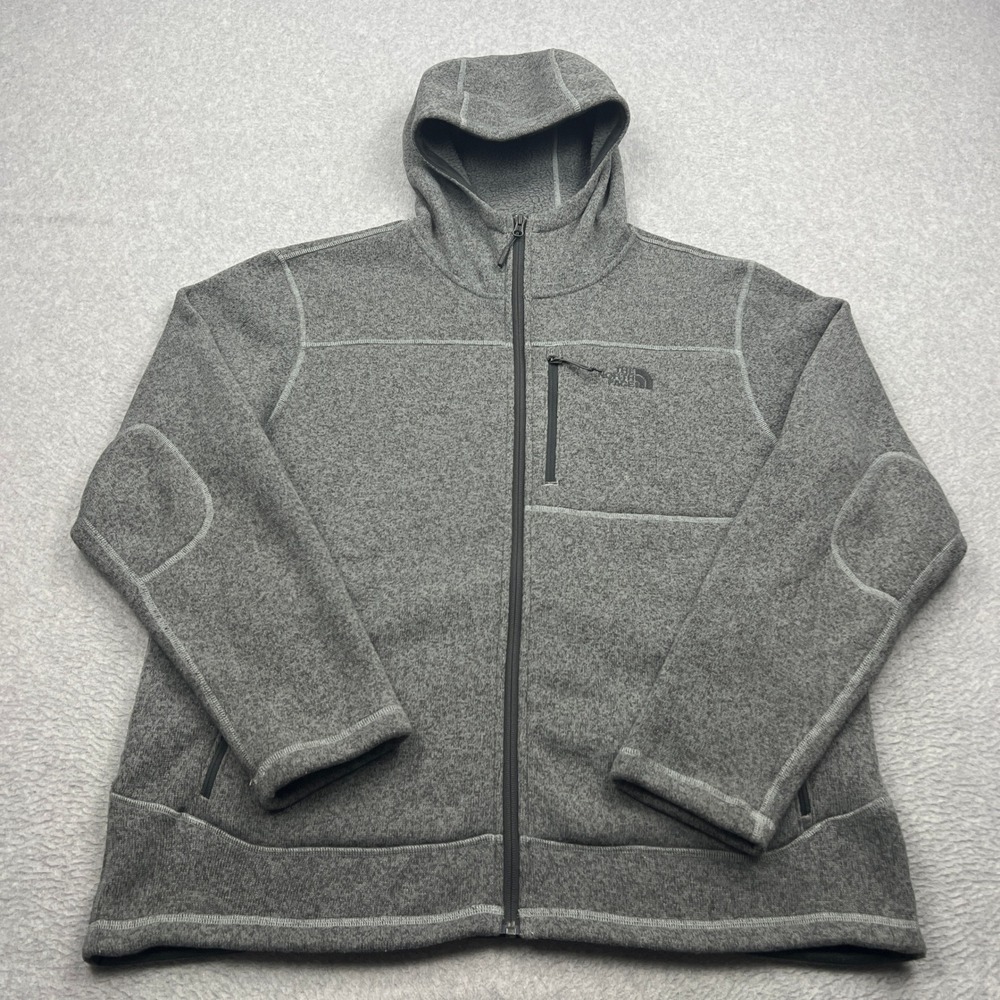 The North Face Gordon Lyons Hoodie Mens XL Gray Heather Full Zip Fleece Jacket